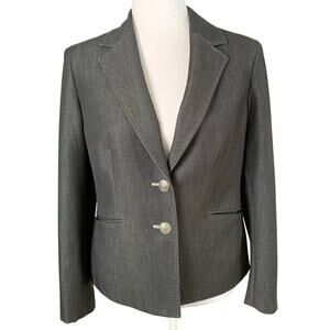 Kasper Petite Size 8P Women's Blazer Jacket Dark Gray Lined Career Office